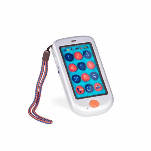 B.Toys Touch Screen Hi!!Phone Metallic with Voice Recording Functions and Lights, Metalic Silver 18+ months - B. toys - Image 5