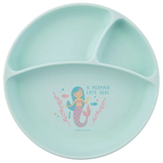 صحن سليكيون للاطفال رسم حورية بحر من ستيفن جوزيف صحن سليكيون للاطفال رسم حورية بحر من ستيفن جوزيف
