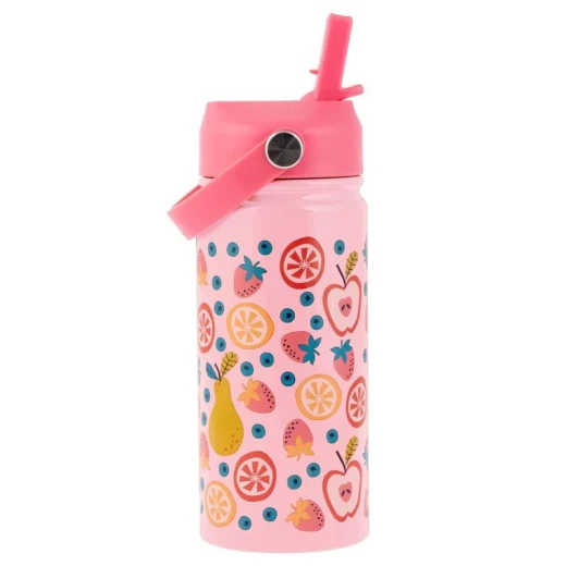 Stephen Joseph Insulated Stainless Steel Water Bottle With Handle Fruit 414ml 3+ Years Stephen Joseph Insulated Stainless Steel Water Bottle With Handle Fruit 414ml 3+ Years