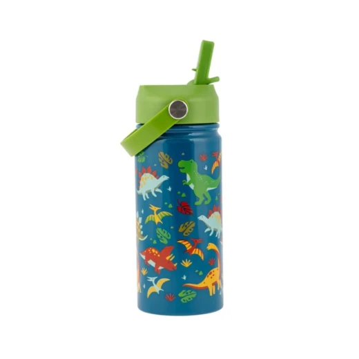 Stephen Joseph Insulated Stainless Steel Water Bottle With Handle Dino 414ml 3+ Years Stephen Joseph Insulated Stainless Steel Water Bottle With Handle Dino 414ml 3+ Years