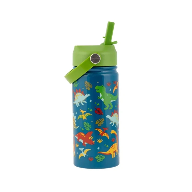 Stephen Joseph Insulated Stainless Steel Water Bottle With Handle Dino 414ml 3+ Years - Stephen Joseph