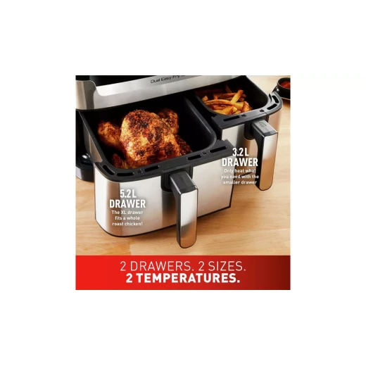 Tefal Easy Fry Dual Drawer Air Fryer & Grill 8.3L Stainless - Tefal - Image 6