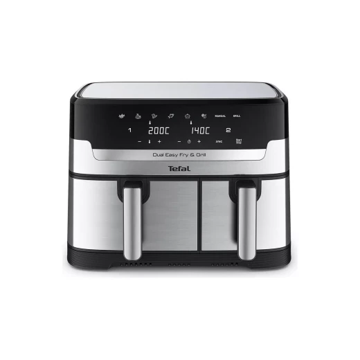 Tefal Easy Fry Dual Drawer Air Fryer & Grill 8.3L Stainless