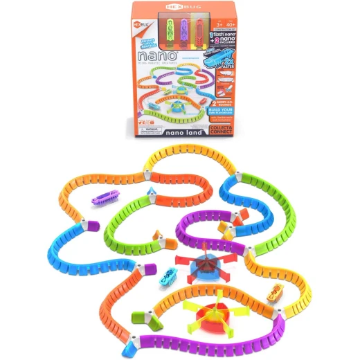 Flash Nano Land Colorful Sensory Playset for Kids Mold Your own Playground Over 40 Pieces and Batteries Included Multicolor - Hexbug - Image 6