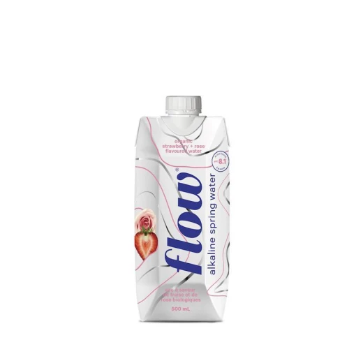 Flow Organic Strawberry + Rose Alkaline Water, 500 mL Flow Organic Strawberry + Rose Alkaline Water, 500 mL