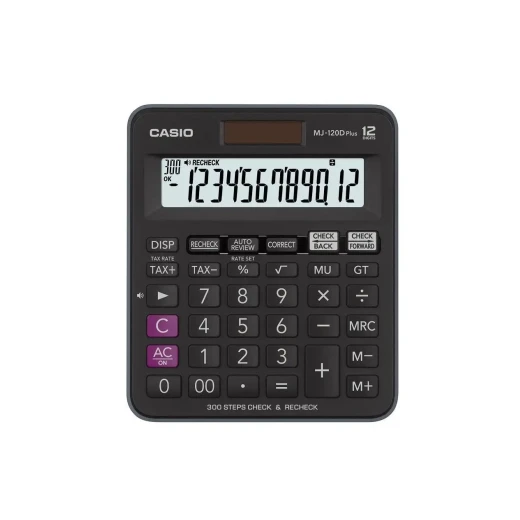 آلة حاسبة المكتبية MJ120D، 300 خطوة للتحقق والتصحيح، باللون الأسود من كاسيو - كاسيو - Image 2