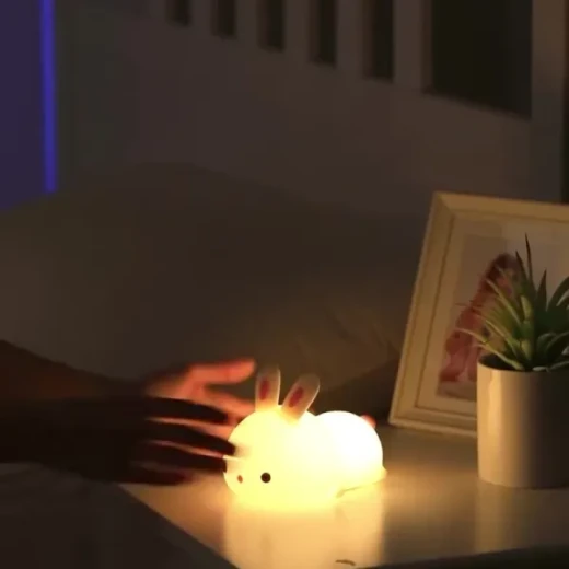 مصباح يويزو الأرنب النائم ضوء ليلي LED ناعم قابل لإعادة الشحن عبر USB للأطفال والكبار إضاءة دافئة لغرف النوم والحضانة من يويوسو - يويوسو - Image 3