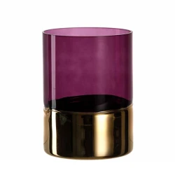 Leonardo Velluto Hurricane Lamp Dia 20cm Purple / Gold