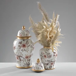Mascagni Ceramic Jar, Vase 35cm White
