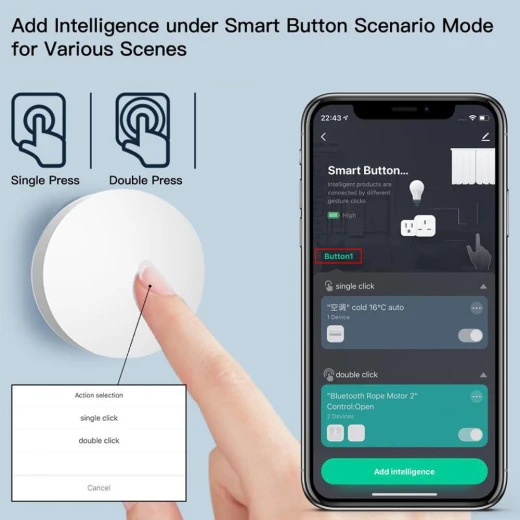 Smart Zigbee Button Sence Switch - 3 Scenes - AVATTO - Image 2