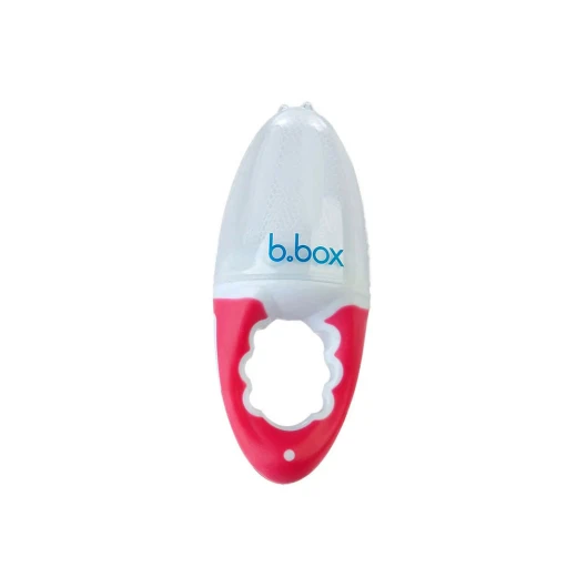 B.Box Easy Grip Handle Fresh Food/Fruit Feeder 4m+raspberry color
