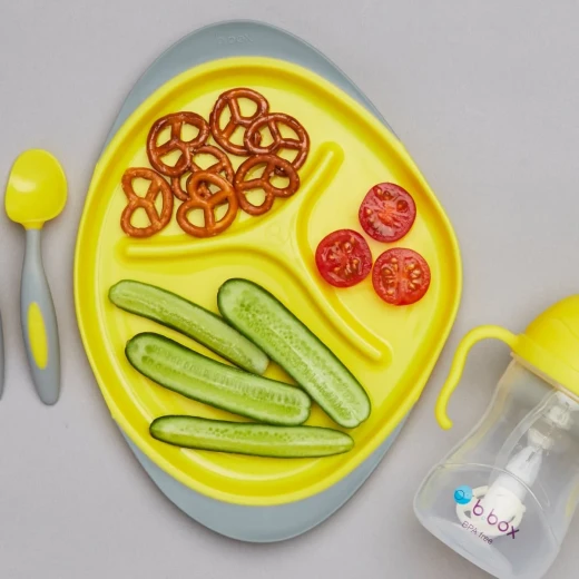 B.Box Feeding Set,Divider Plate, Sippy Cup & Cutlery Set, lemon sherbet - B.Box - Image 4
