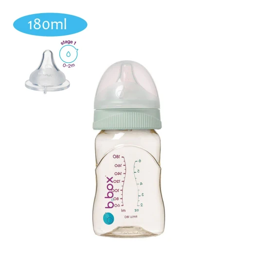 B.Box PPSU baby bottle,180ml sage 0m -12m