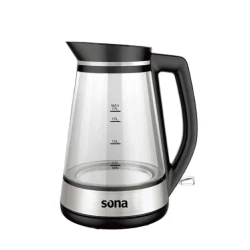 Sona Kettle 1.7 L 2200W Glass and Stainless steel Design