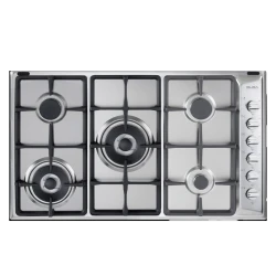 Elba ELIO 95-545 Stainless Steel Gas Cooktop - 90cm Five Burner Hob for Kitchens - Premium Italian Design - Durable and Efficient Cooking Appliance for Your Home