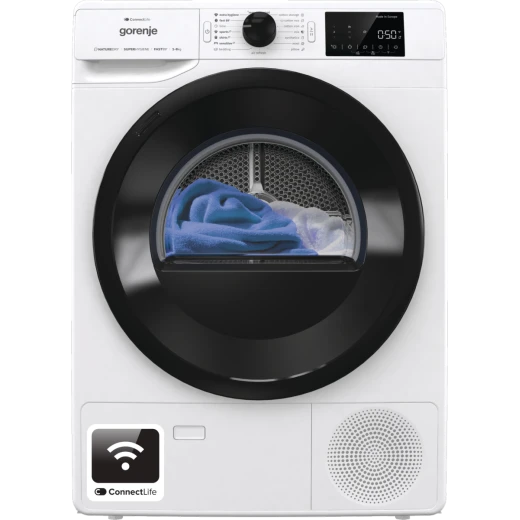 مجفف ملابس غورينيه 8 كجم، مضخة حرارية، 16 برنامج، WiFi، كفاءة طاقة A++، أبيض DPNE82/GNLWIF – سعة كبيرة، موفر للطاقة، تجفيف لطيف على الملابس، تشغيل هادئ، تصميم حديث وأنيق