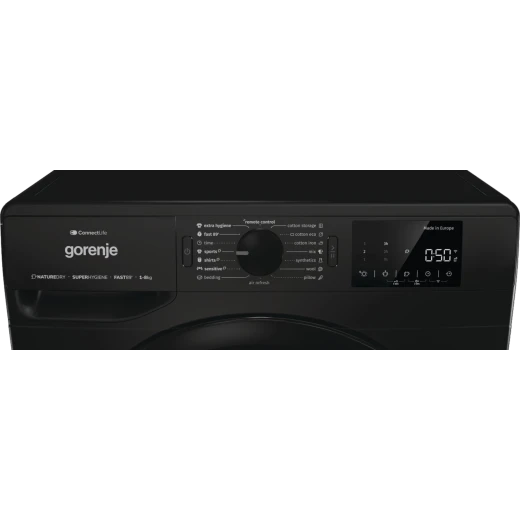 مجفف ملابس غورينيه 8 كجم، مضخة حرارية، 16 برنامج، WiFi، كفاءة طاقة A++، أسود DPNE82GNLWIFI/B – سعة كبيرة، موفر للطاقة، تجفيف لطيف على الملابس، تشغيل هادئ، تصميم حديث وأنيق - جورينيه - Image 6