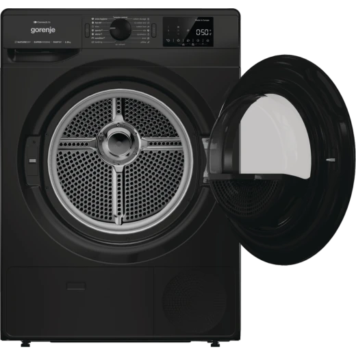 مجفف ملابس غورينيه 8 كجم، مضخة حرارية، 16 برنامج، WiFi، كفاءة طاقة A++، أسود DPNE82GNLWIFI/B – سعة كبيرة، موفر للطاقة، تجفيف لطيف على الملابس، تشغيل هادئ، تصميم حديث وأنيق - جورينيه - Image 3