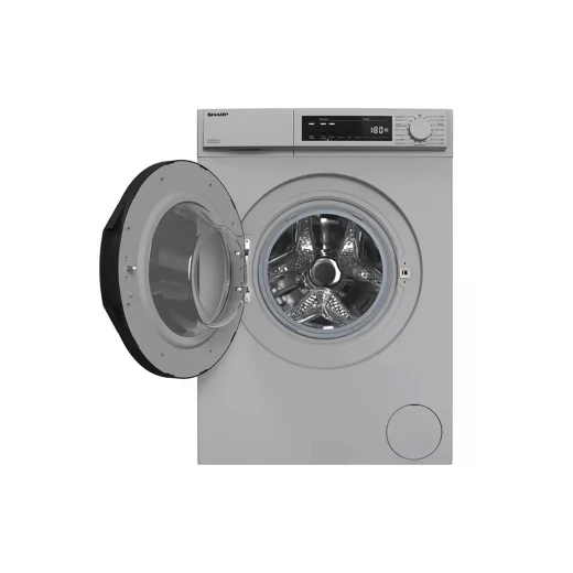 غسالة ملابس شارب 8 كجم، 1000 دورة/دقيقة، 15 برنامج، فضي ES-FE810DZL-S – سعة كبيرة، موفرة للطاقة، غسيل لطيف على الملابس، تشغيل هادئ، تصميم حديث وأنيق - شارب - Image 6