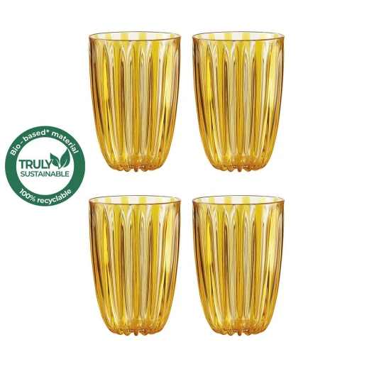 Guzzini Guzzini Dolcevita Tumblers Set of 4 Pieces Yellow, BPA-Free, Designed by Pio & Tito Toso, Stylish and Durable - Guzzini - Image 3