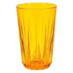 APS Crystal Reusable Trans Tumbler 500ml Orange Unbreakable, Dishwasher Safe, Stackable, BPA-Free - APS