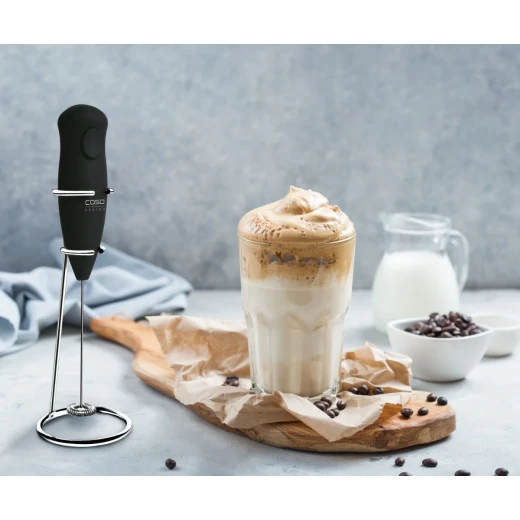 خلاط حليب  فوميني (1610) مع زنبرك من الفولاذ المقاوم للصدأ وقاعدة من الفولاذ المقاوم للصدأ لخفق الحليب والميلك شيك بسرعة، 12000 دورة في الدقيقة، من الفولاذ المقاوم للصدأ، أسود من كاسو - كاسو - Image 5