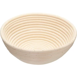 Kitchen Craft Home Made Round Loaf Bread Basket / Proving Basket, Round, Rattan, Dia 22 x 8.5cm, Beige