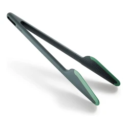 Lekue Non-Scratch Kitchen Tong Silicone Grey and Green for Non Stick Pans