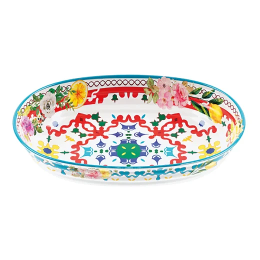 وعاء أرز بيضاوي على شكل زهرة وليمون، قطر 32.5 × 23 × 7 سم، مثالي للحفلات الخارجية الممتعة والنزهات من جوزيني وعاء أرز بيضاوي على شكل زهرة وليمون، قطر 32.5 × 23 × 7 سم، مثالي للحفلات الخارجية الممتعة والنزهات من جوزيني