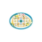 صينية بيضاوية صغيرة على شكل زهرة وليمون بقطر 35.5 × 25.5 × 3 سم، مثالية لحفلة خارجية أو غداء غير رسمي أو مناسبة خاصة، من جوزيني - غوزيني