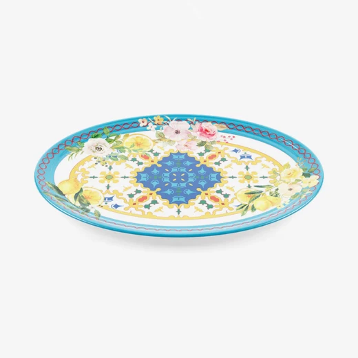 صينية بيضاوية كبيرة على شكل زهرة وليمون بقطر 50 × 3 × 3 سم، مثالية لحفلة خارجية أو غداء غير رسمي أو مناسبة خاصة، من جوزيني صينية بيضاوية كبيرة على شكل زهرة وليمون بقطر 50 × 3 × 3 سم، مثالية لحفلة خارجية أو غداء غير رسمي أو مناسبة خاصة، من جوزيني
