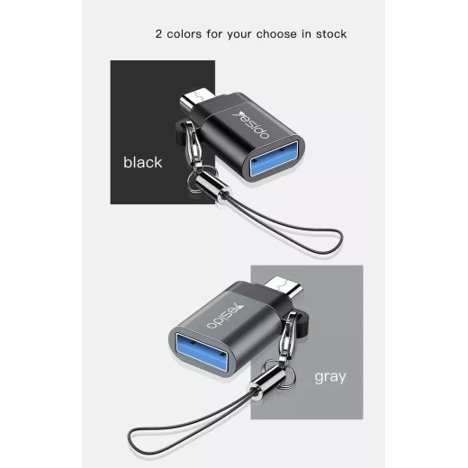 وصلة محول OTG GS-07 ميكرو الي USB3.0 أسود/رمادي من يسيدو - يسيدو - Image 3