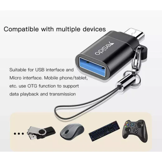 وصلة محول OTG GS-07 ميكرو الي USB3.0 أسود/رمادي من يسيدو - يسيدو - Image 2