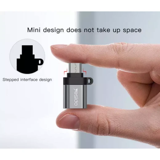 وصلة محول OTG GS-07 ميكرو الي USB3.0 أسود/رمادي من يسيدو - يسيدو - Image 4