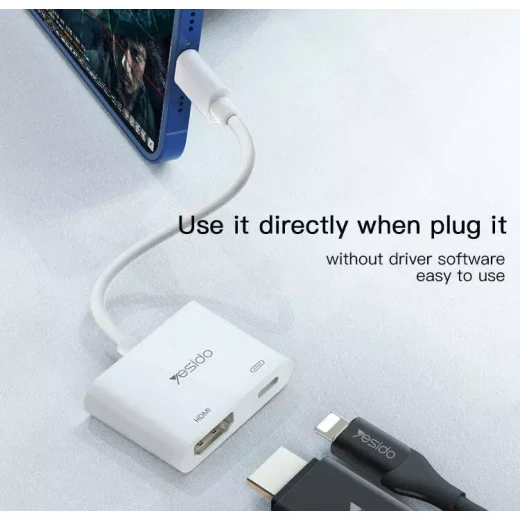 محول يسيدو HM06 لايتنينغ إلى HDMI، كابل فيديو 4K عالي الجودة - يسيدو - Image 5