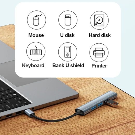 محور يسيدو HB17 USB-C إلى 4 منافذ USB-A - يسيدو - Image 4
