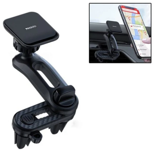 حامل سيارة مغناطيسي قابل للتعديل بزاوية 360 درجة من Yesido Wtech C106 بمنفذ هواء مزدوج لهاتف Iphone وSamsung وHuawei وOneplus وOppo وHoner وXiaomi Mi - يسيدو - Image 4