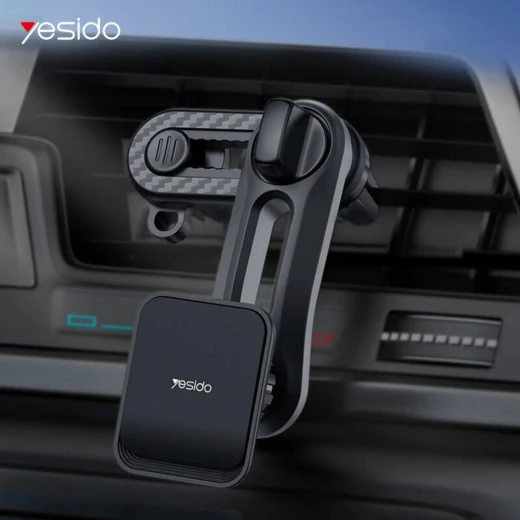 حامل سيارة مغناطيسي قابل للتعديل بزاوية 360 درجة من Yesido Wtech C106 بمنفذ هواء مزدوج لهاتف Iphone وSamsung وHuawei وOneplus وOppo وHoner وXiaomi Mi - يسيدو - Image 2