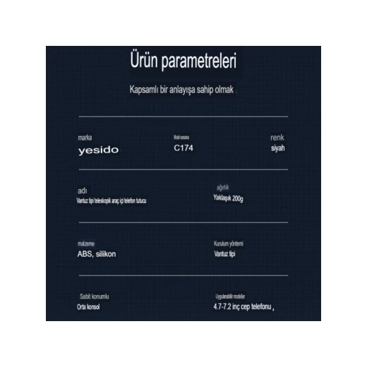 حامل سيارة لاصق قابل للتعديل 360 درجة من يسيدو C174 - أسود - يسيدو - Image 5