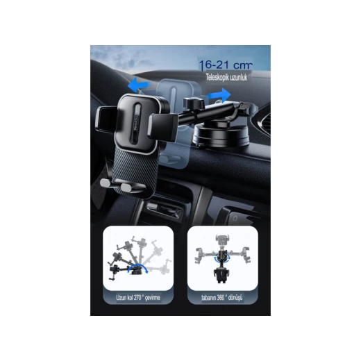 حامل سيارة لاصق قابل للتعديل 360 درجة من يسيدو C174 - أسود - يسيدو - Image 4