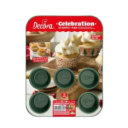 Decora Nonstick Muffin Pan 12 Cavity Celebration Green