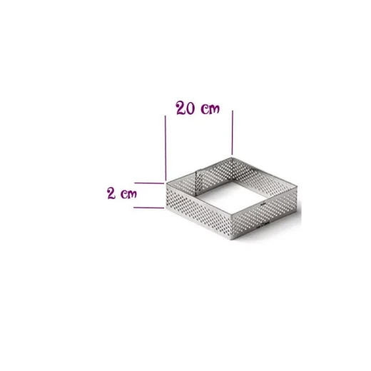 قالب حلقة مربعة مثقبة من الفولاذ المقاوم للصدأ 20 × 20 سم بارتفاع 2 سم من ديكورا - ديكورا - Image 4