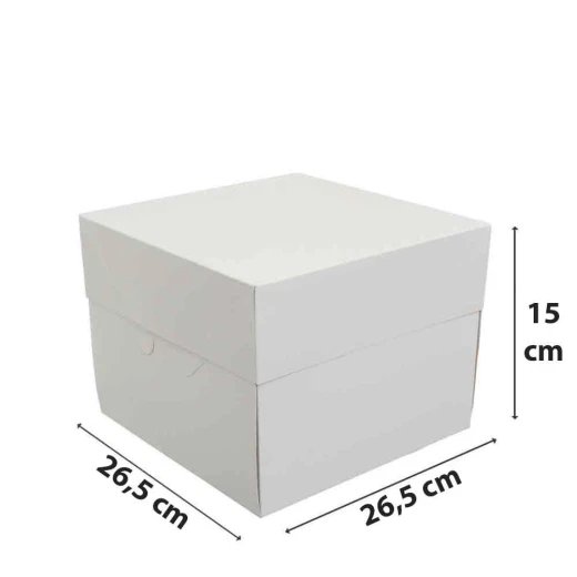 صندوق كيك أبيض 26.5 × 26.5 × 15 سم من ديكورا - ديكورا - Image 10