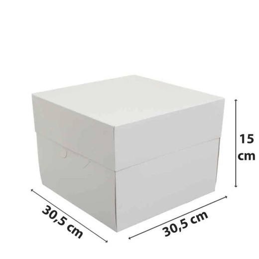صندوق كيك أبيض 26.5 × 26.5 × 26.5 × 15 سم من ديكورا - ديكورا - Image 11