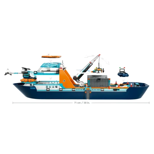 LEGO City قارب استكشاف الغوص 60377 - لعبة بناء بحرية، تحتوي على بيئة مرجانية، غواصة صغيرة، 3 شخصيات صغيرة، ومجسمات راي مانتا، سمكة قرش، سرطان، سمكتين، و2 سلحفاة - ليجو - Image 8