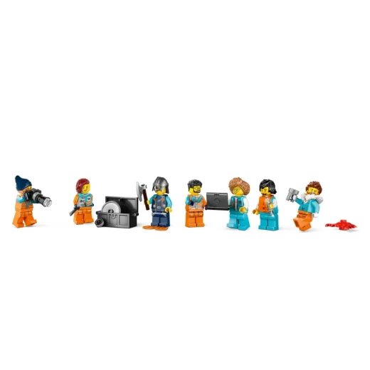 LEGO City قارب استكشاف الغوص 60377 - لعبة بناء بحرية، تحتوي على بيئة مرجانية، غواصة صغيرة، 3 شخصيات صغيرة، ومجسمات راي مانتا، سمكة قرش، سرطان، سمكتين، و2 سلحفاة - ليجو - Image 9