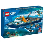 LEGO City قارب استكشاف الغوص 60377 - لعبة بناء بحرية، تحتوي على بيئة مرجانية، غواصة صغيرة، 3 شخصيات صغيرة، ومجسمات راي مانتا، سمكة قرش، سرطان، سمكتين، و2 سلحفاة - ليجو