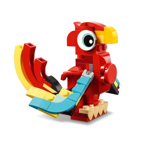 LEGO Creator 3 في 1 لعبة التنين الأحمر، تتحول من لعبة تنين إلى لعبة سمكة إلى لعبة فينيق، فكرة هدية للأولاد والبنات من عمر 6 سنوات فما فوق، مجموعة ألعاب حيوانات للأطفال، 31145 من ليغو - ليجو - Image 7