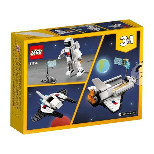 LEGO Creator 3 في 1 ألعاب مكوك الفضاء - مجموعة بناء ألعاب الفضاء للأولاد والبنات، أعمار 6+ - خيار لبناء مركبتين فضائيتين أو رائد فضاء - هدية تعليمية لعيد ميلاد الأطفال والعطلات - 31134 من ليغو - ليجو - Image 7