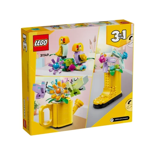 LEGO Creator 3 في 1 مجموعة بناء زهور في علبة سقي - نشاط ممتع وإبداعي للأطفال، للبنات والأولاد من عمر 8 سنوات فما فوق - خيارات لبناء أحذية مطر أو طيور - 31149 من ليغو - ليجو - Image 8